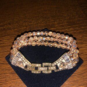 Heidi Daus Art Deco Champagne Beaded Bracelet